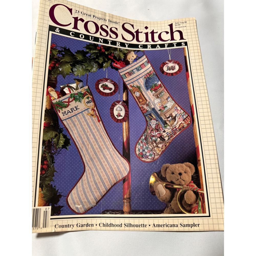 Lot of 7 Vintage Cross Stitch & Country Crafts Magazines 1987-1989 Patterns - Picture 3 of 14